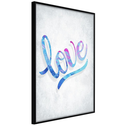 Typography Framed Art Print - Love I-artwork for wall with acrylic glass protection