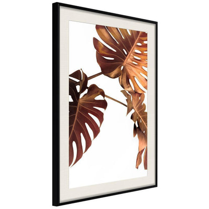 Botanical Wall Art - Copper Monstera-artwork for wall with acrylic glass protection