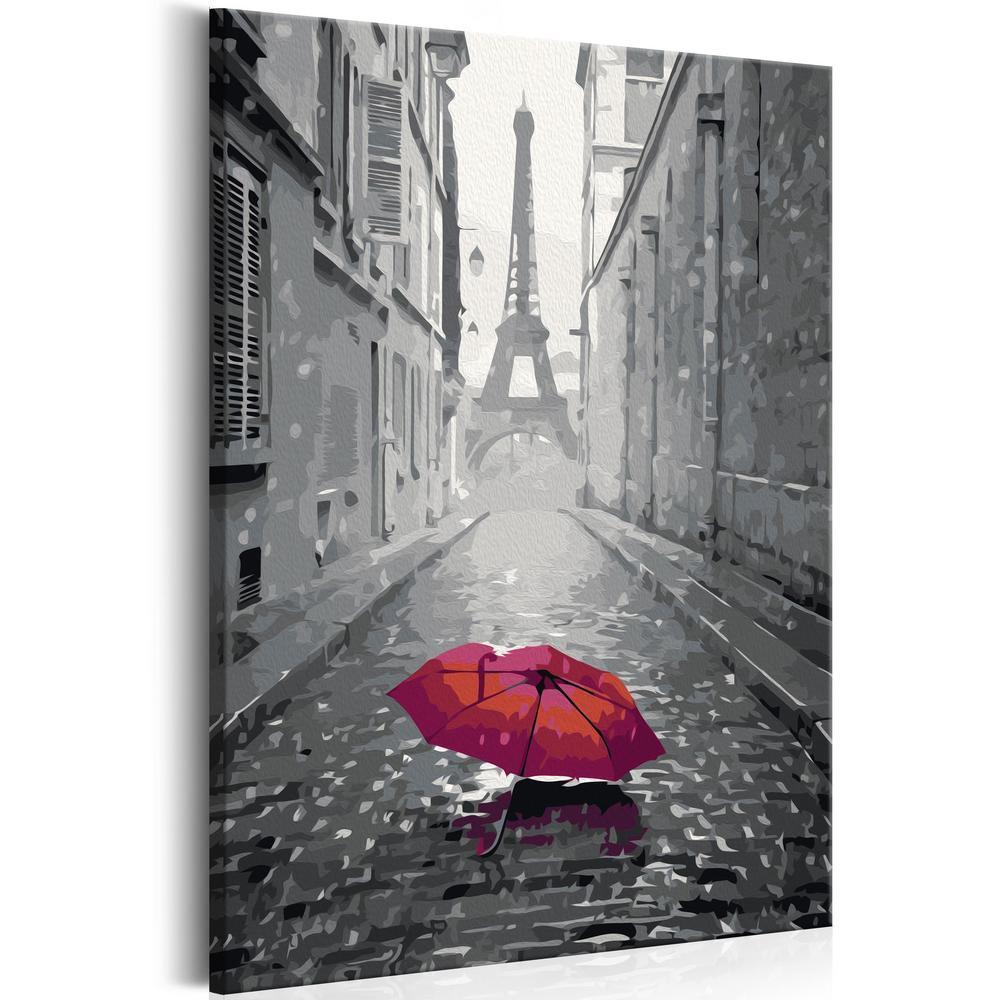 Start learning Painting - Paint By Numbers Kit - Paris (Red Umbrella) - new hobby