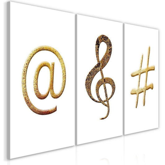 Canvas Print - Golden Signs (3 Parts)-ArtfulPrivacy-Wall Art Collection