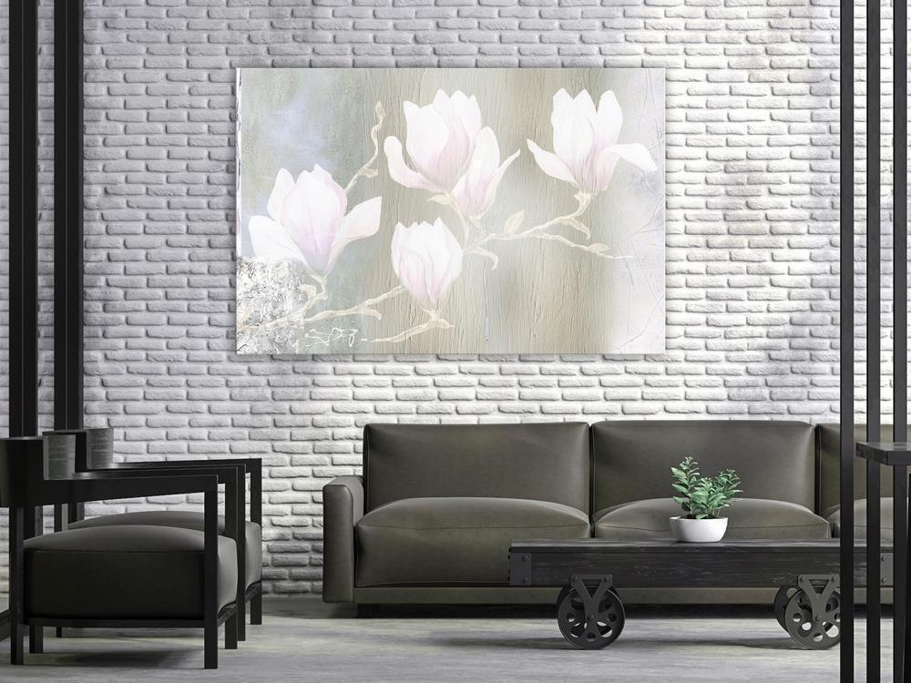 Canvas Print - White Magnolias (1 Part) Wide-ArtfulPrivacy-Wall Art Collection