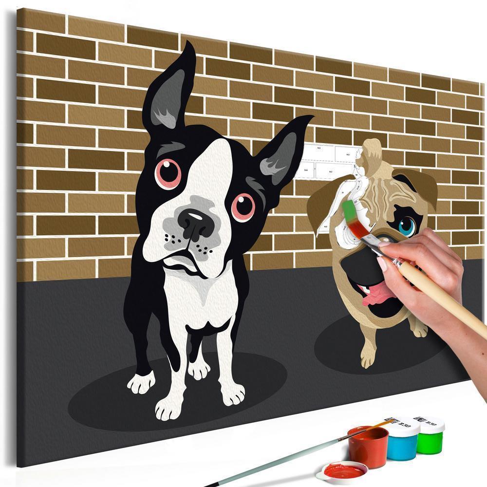 Start learning Painting - Paint By Numbers Kit - Cute Dogs - new hobby