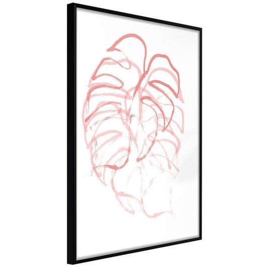Botanical Wall Art - Red Leaf-artwork for wall with acrylic glass protection