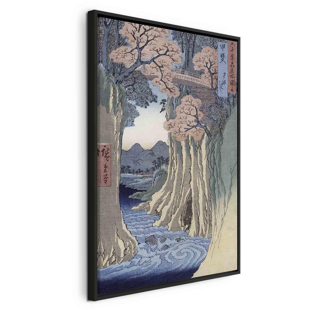 Canvas Print - The monkey bridge in the Kai province from the series 'Rokuju-yoshu Meisho zue' (Utagawa Hiroshige)