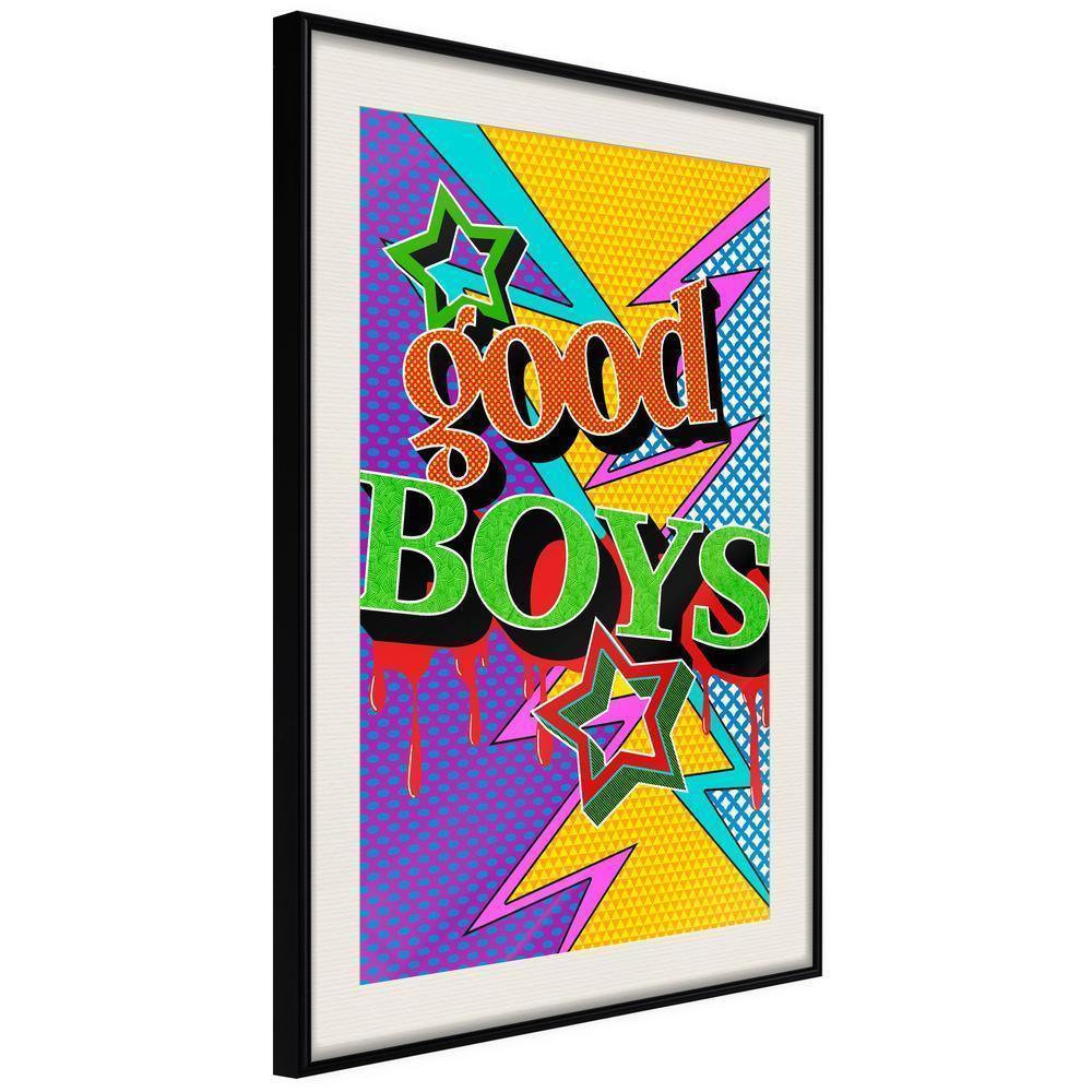 Nursery Room Wall Frame - Good Boys-artwork for wall with acrylic glass protection