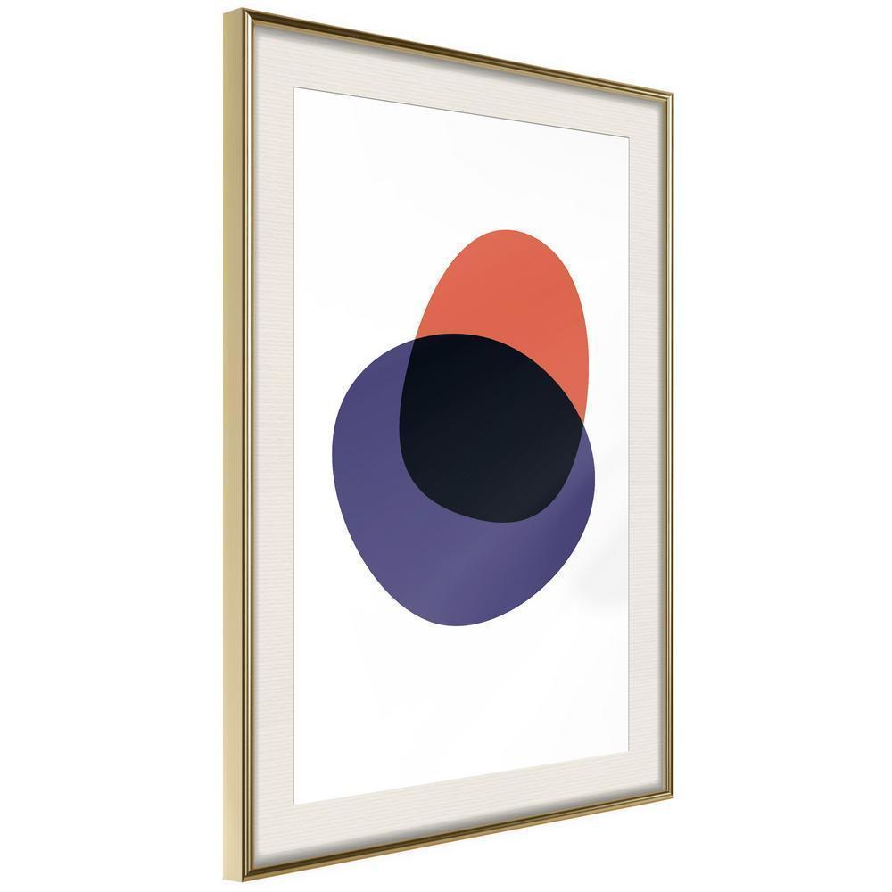 Abstract Poster Frame - White, Orange, Violet and Black-artwork for wall with acrylic glass protection