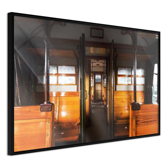 Autumn Framed Poster - Train from the Past-artwork for wall with acrylic glass protection