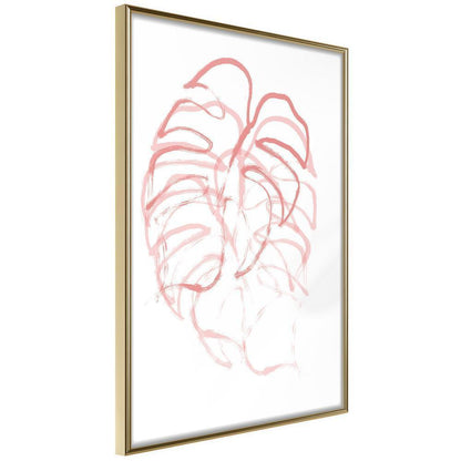 Botanical Wall Art - Red Leaf-artwork for wall with acrylic glass protection