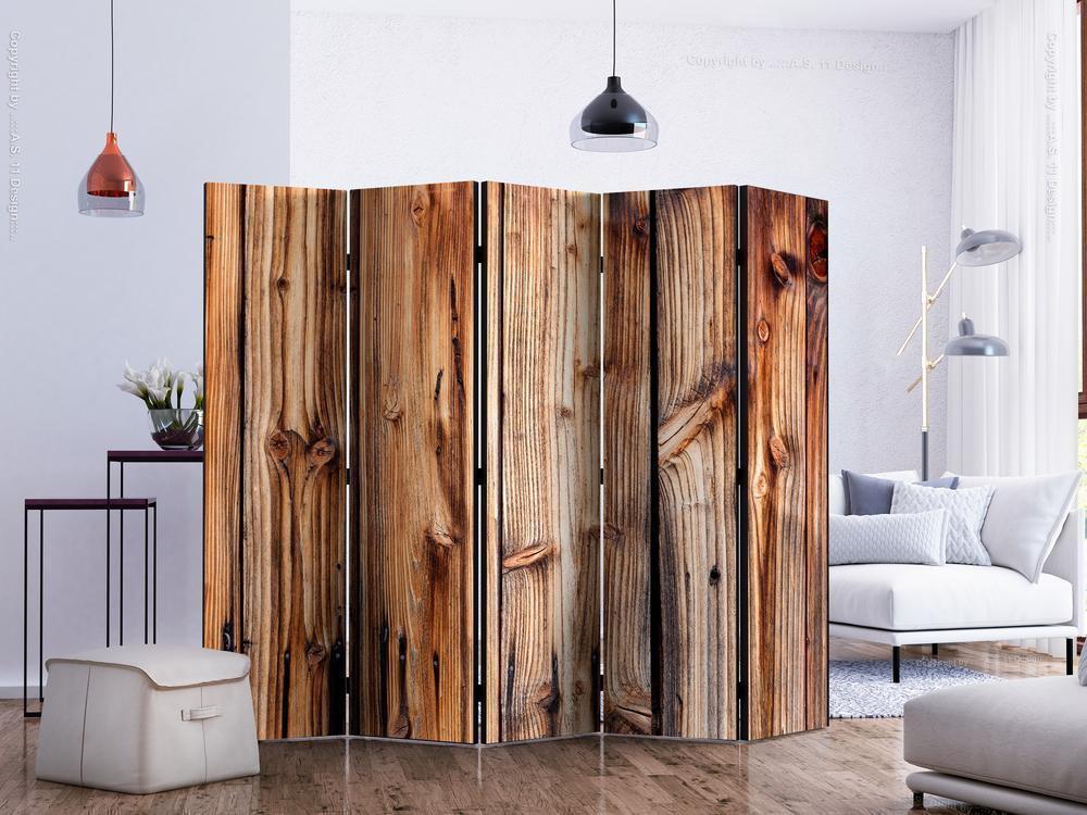 Decorative partition-Room Divider - Wooden Chamber II-Folding Screen Wall Panel by ArtfulPrivacy