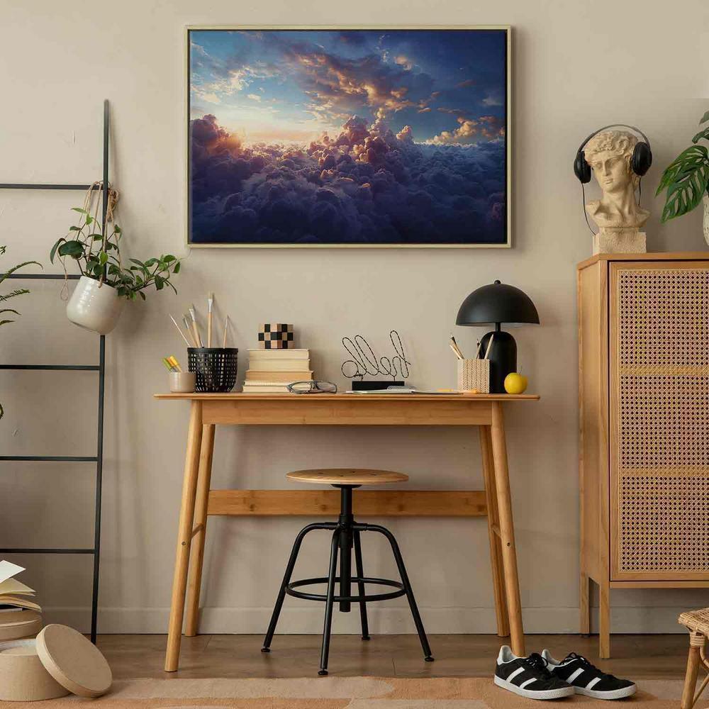 Canvas Print - The Sun in Hiding: The Golden Face of the Sky Over a Cloudy Sea