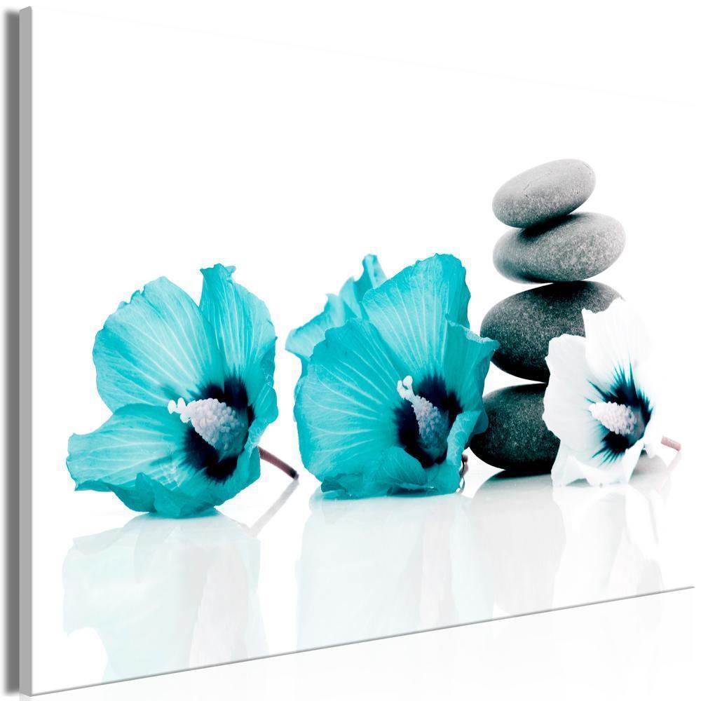 Canvas Print - Calm Mallow (1 Part) Wide Turquoise-ArtfulPrivacy-Wall Art Collection