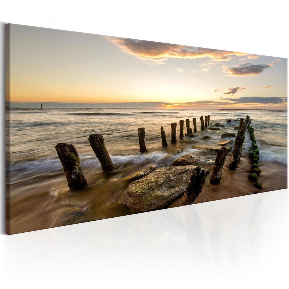Canvas Print - Wooden Breakwaters-ArtfulPrivacy-Wall Art Collection