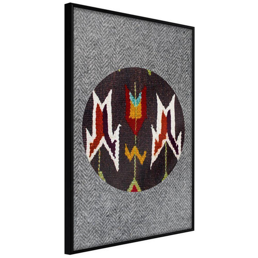 Abstract Poster Frame - Ethnic Fabric-artwork for wall with acrylic glass protection