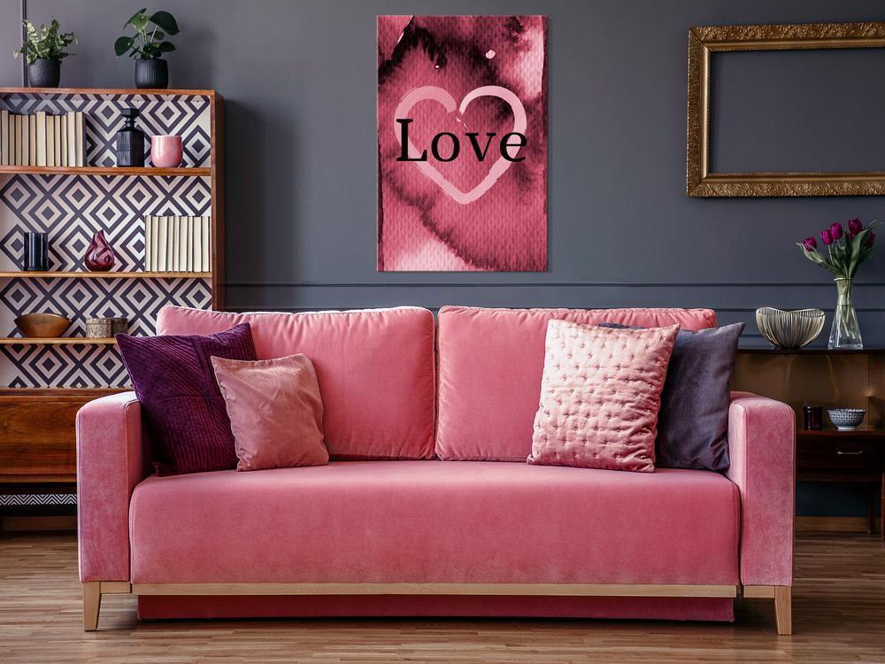 Canvas Print - Burgundy Love (1 Part) Vertical-ArtfulPrivacy-Wall Art Collection