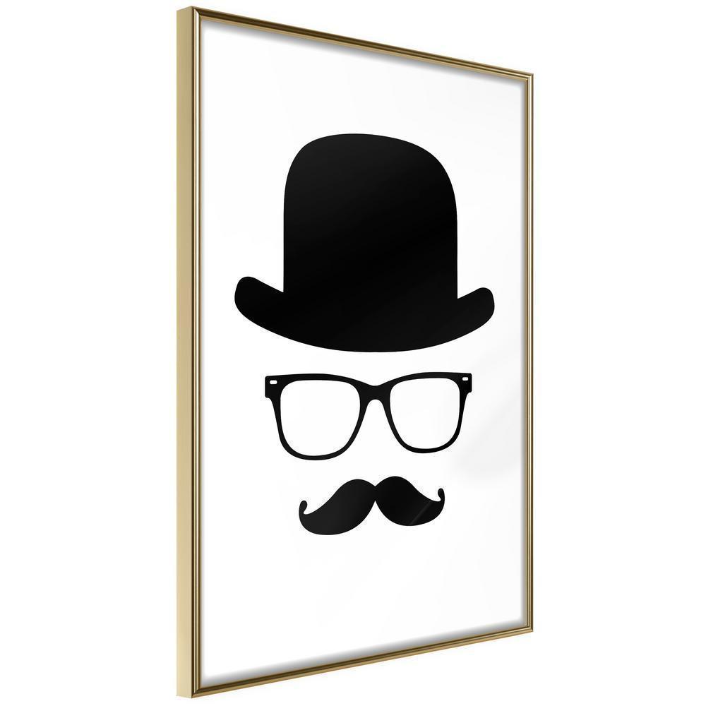Black and White Framed Poster - Gentleman Attributes-artwork for wall with acrylic glass protection