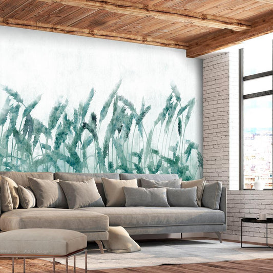 Wall Mural - Blue Ears of Wheat-Wall Murals-ArtfulPrivacy