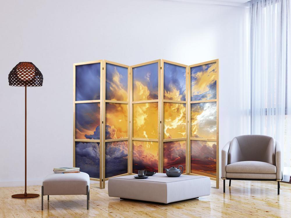 Japanese Room Divider - Beautiful Sunset - Clouds in Warm Shades