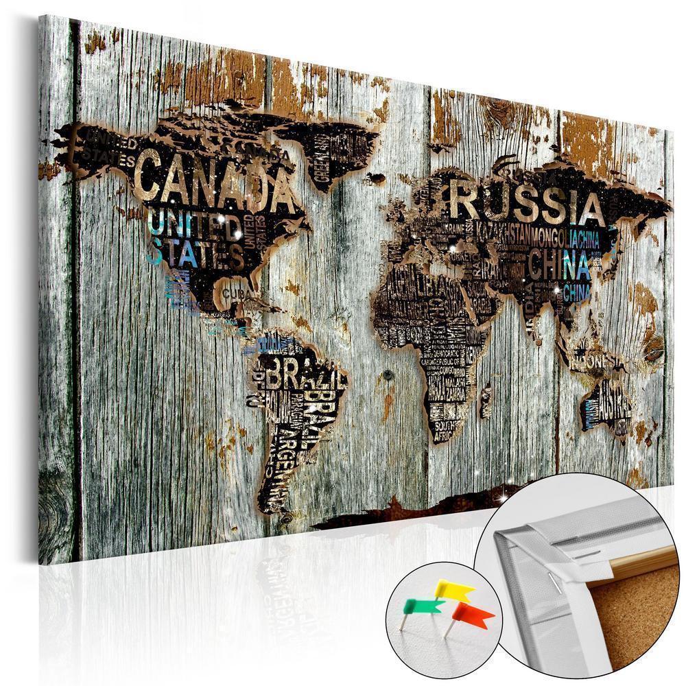 Cork board Canvas with design - Decorative Pinboard - Wooden Border-ArtfulPrivacy