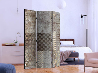 Decorative partition-Room Divider - Geometric Textures-Folding Screen Wall Panel by ArtfulPrivacy