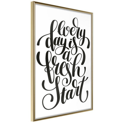 Motivational Wall Frame - Fresh Start-artwork for wall with acrylic glass protection