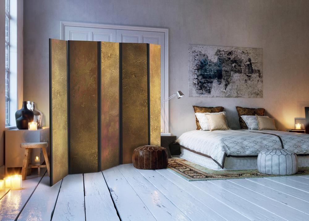 Decorative partition-Room Divider - Golden Temptation II-Folding Screen Wall Panel by ArtfulPrivacy
