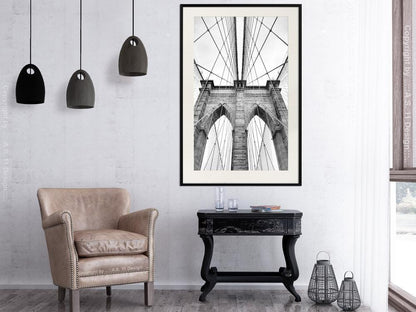 Black and white Wall Frame - Symmetry-artwork for wall with acrylic glass protection