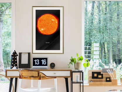 Framed Art - The Solar System: Sun-artwork for wall with acrylic glass protection