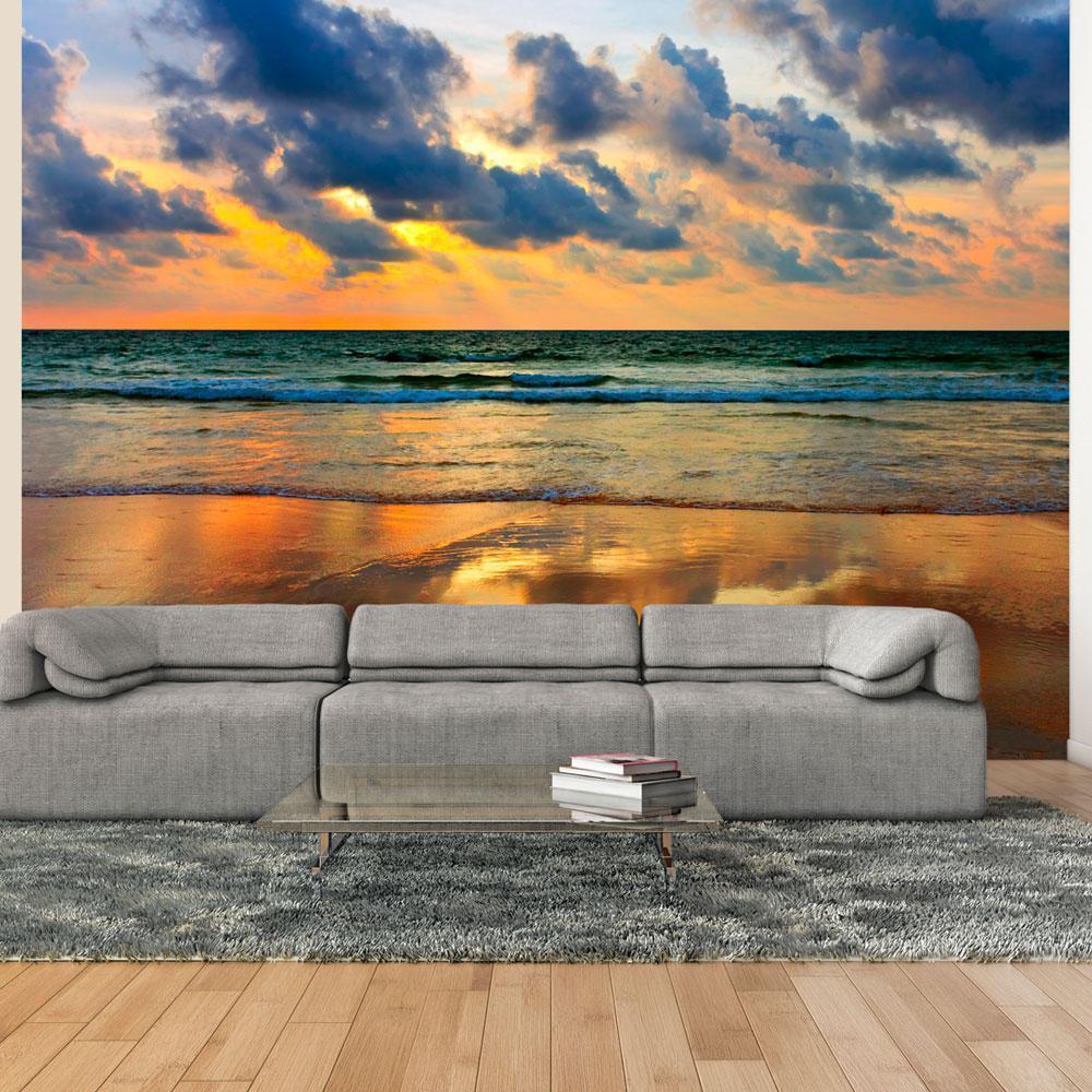 Wall Mural - Colorful sunset over the sea-Wall Murals-ArtfulPrivacy