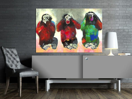 Canvas Print - Three Wise Monkeys-ArtfulPrivacy-Wall Art Collection