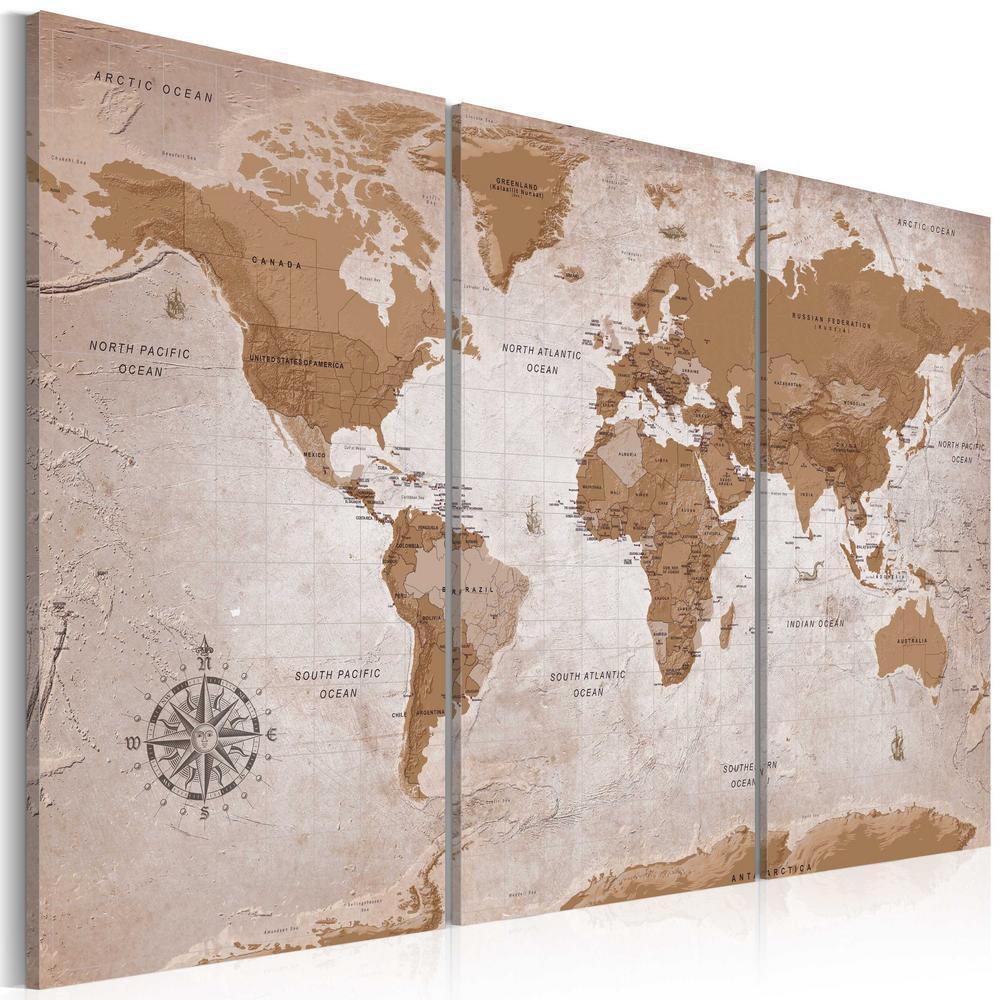 Canvas Print - Vintage Map: Oriental Travels-ArtfulPrivacy-Wall Art Collection