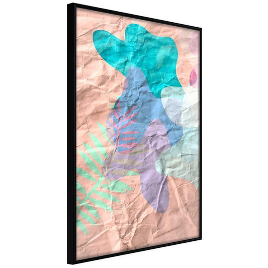 Abstract Poster Frame - Peach Camouflage-artwork for wall with acrylic glass protection