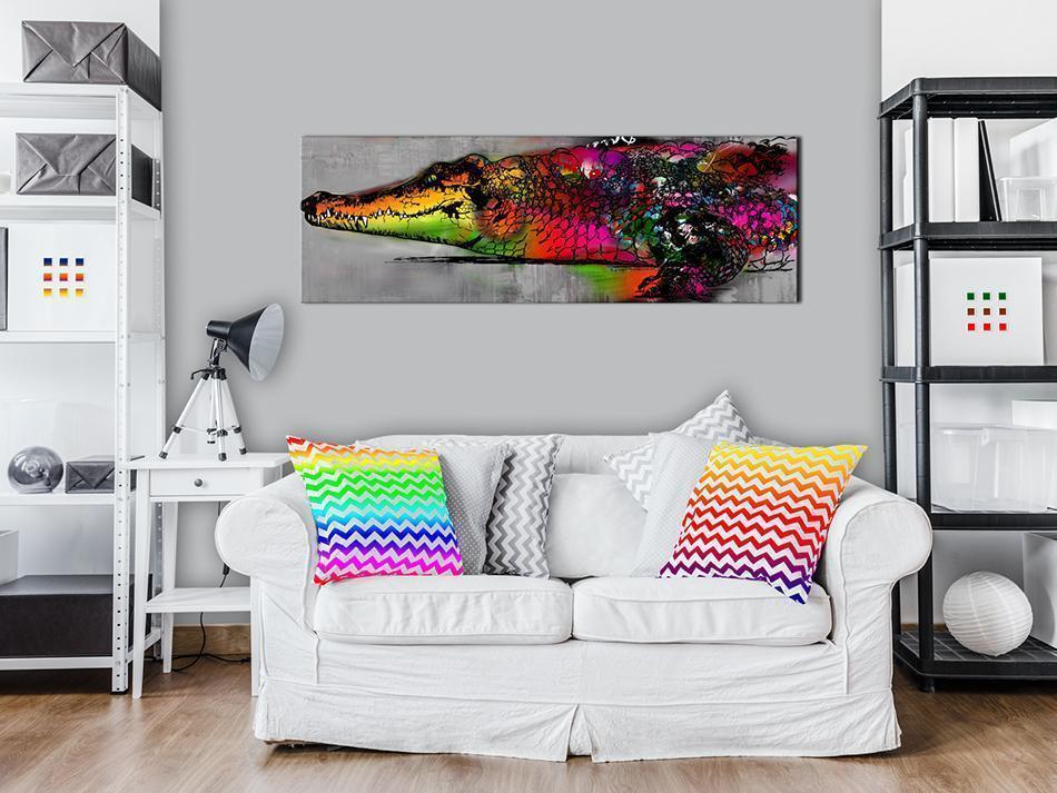Canvas Print - Colourful Alligator-ArtfulPrivacy-Wall Art Collection