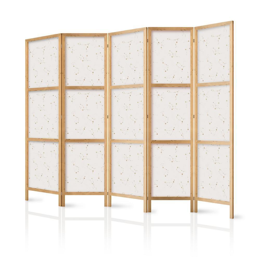 Japanese Room Divider - Star Map - Delicate Constellations in Warm Shades