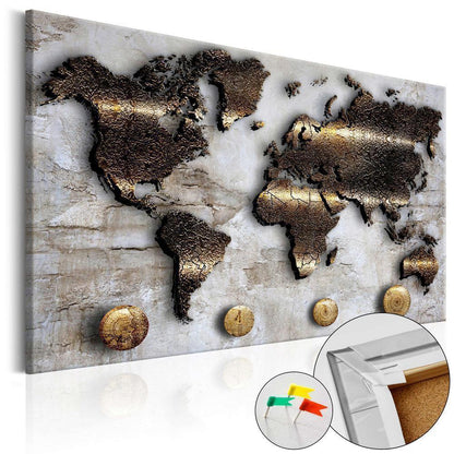 Cork board Canvas with design - Decorative Pinboard - Golden Journey-ArtfulPrivacy