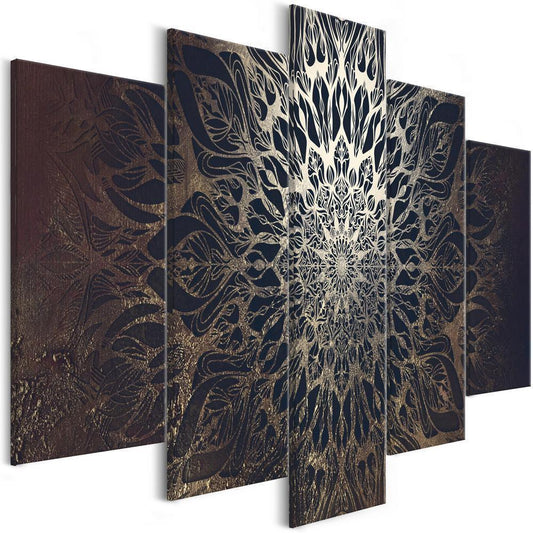 Canvas Print - Hypnosis (5 Parts) Brown Wide-ArtfulPrivacy-Wall Art Collection