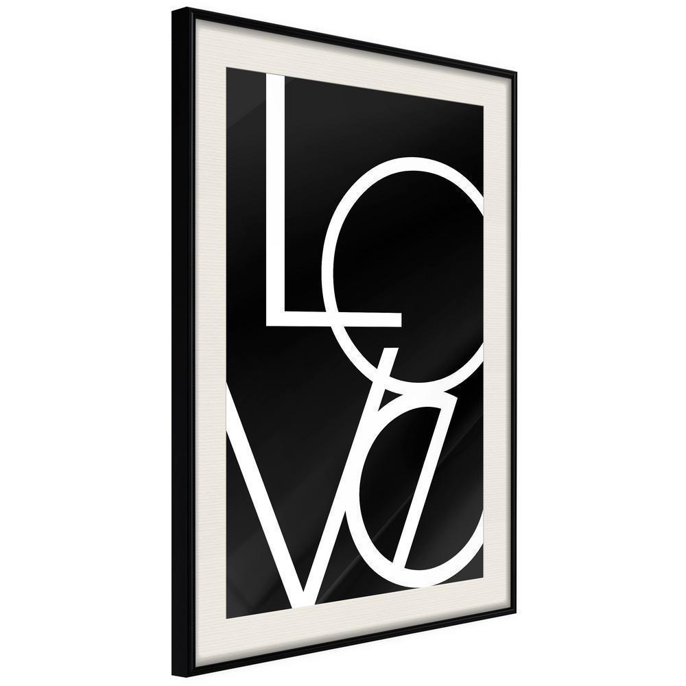 Typography Framed Art Print - Simply Love-artwork for wall with acrylic glass protection