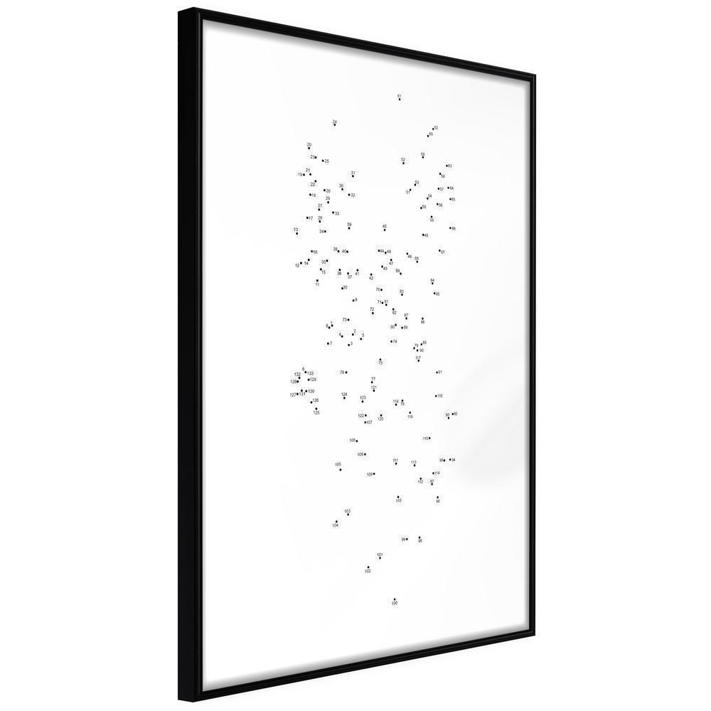 Black and White Framed Poster - Connect the Dots-artwork for wall with acrylic glass protection