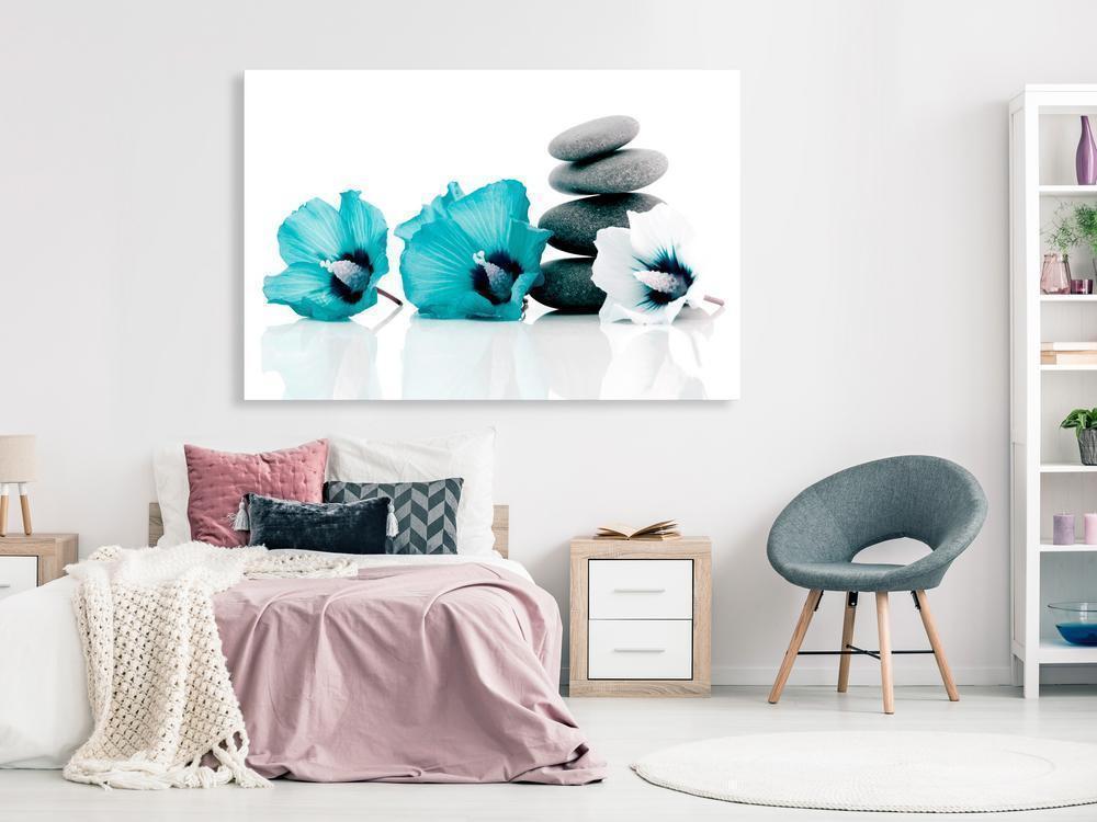 Canvas Print - Calm Mallow (1 Part) Wide Turquoise-ArtfulPrivacy-Wall Art Collection
