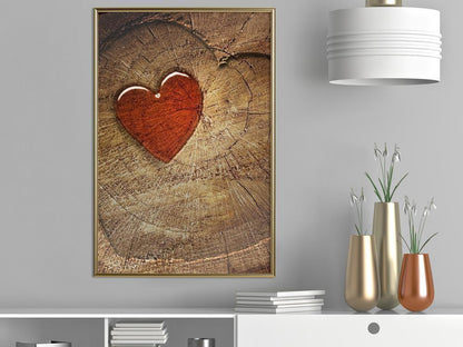 Abstract Poster Frame - Carved Heart-artwork for wall with acrylic glass protection