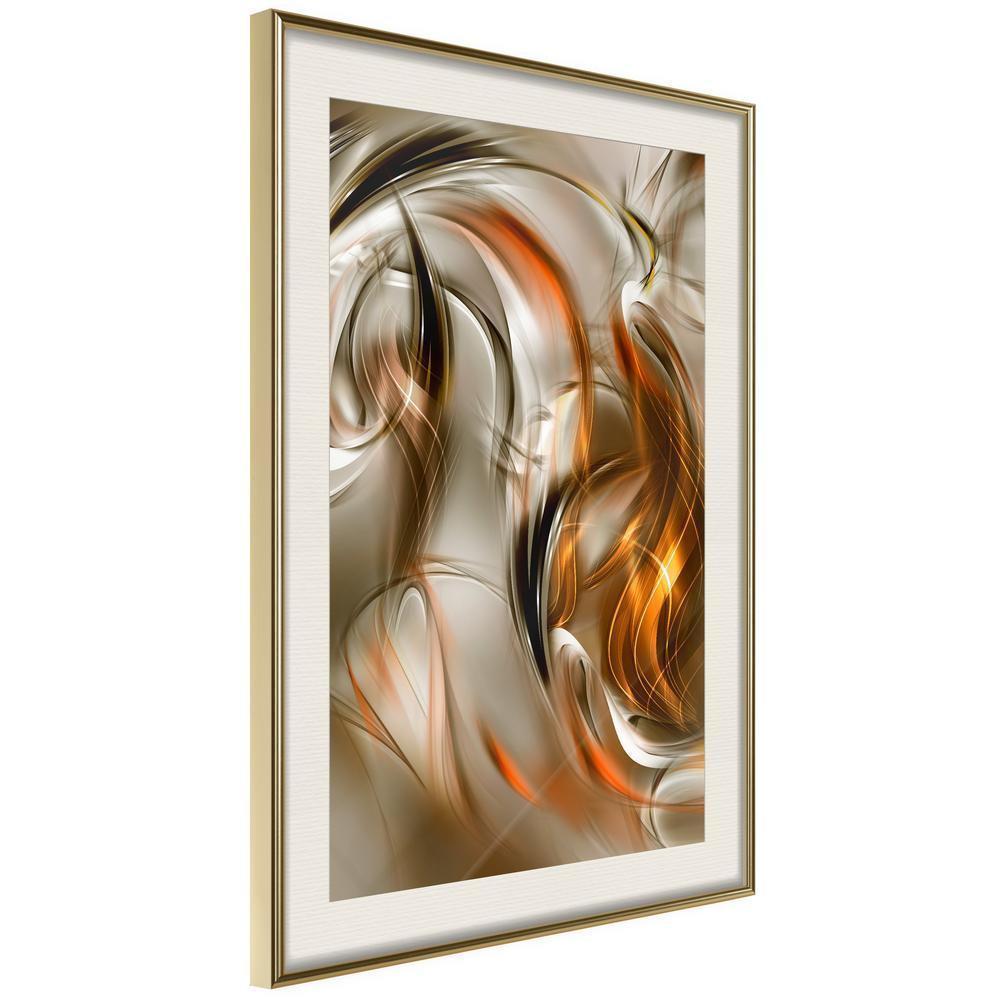 Abstract Poster Frame - Amber Breeze-artwork for wall with acrylic glass protection