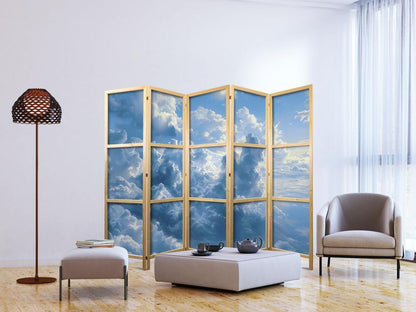 Japanese Room Divider - Ocean in the Air: Waving Clouds Reflecting Morning Light