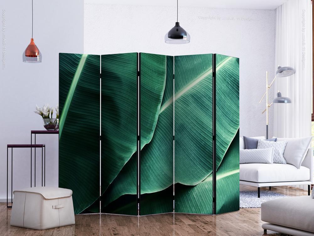 Decorative partition-Room Divider - Banana Leaf II-Folding Screen Wall Panel by ArtfulPrivacy
