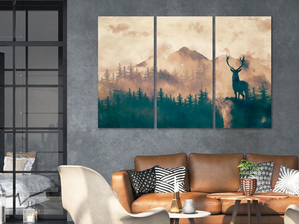 Canvas Print - Proud Deer (3 Parts)-ArtfulPrivacy-Wall Art Collection