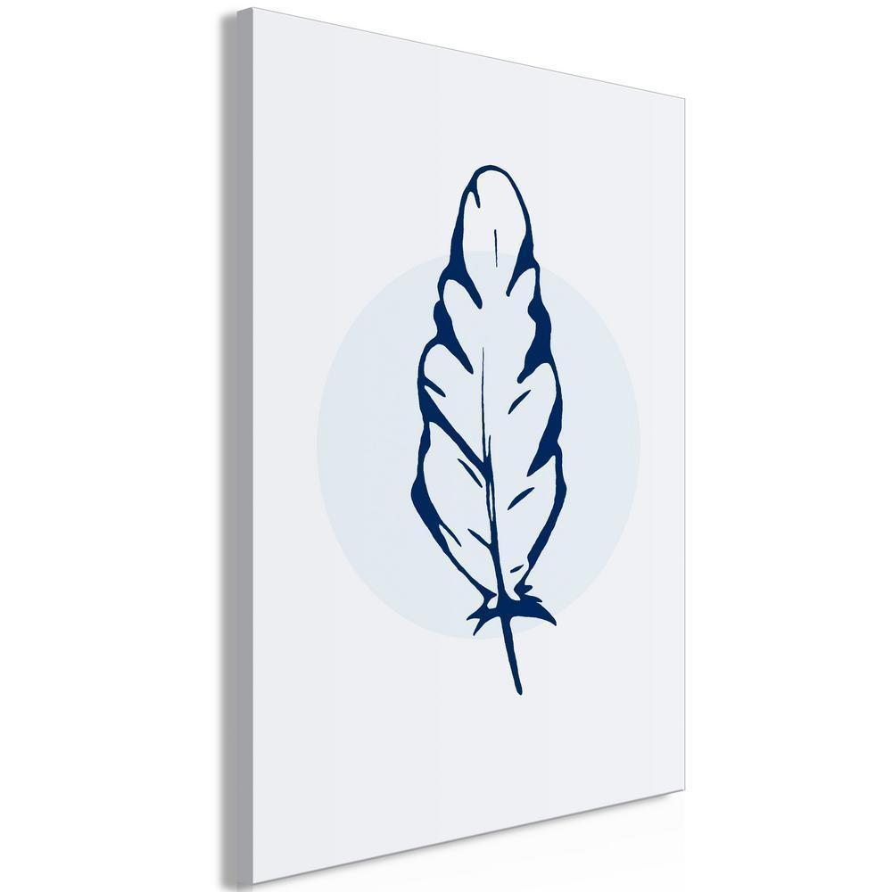 Canvas Print - Blue Feather (1 Part) Vertical-ArtfulPrivacy-Wall Art Collection