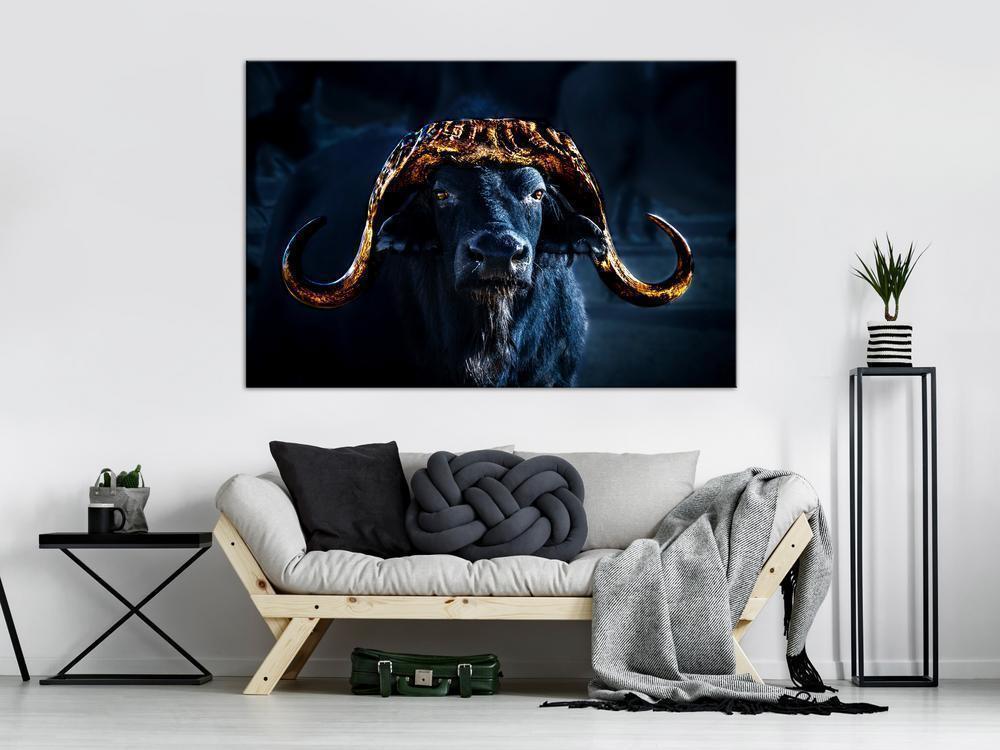 Canvas Print - Golden Horns (1 Part) Wide-ArtfulPrivacy-Wall Art Collection