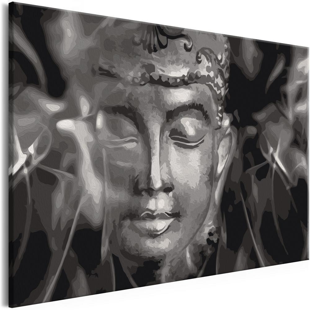Start learning Painting - Paint By Numbers Kit - Buddha in Black and White - new hobby