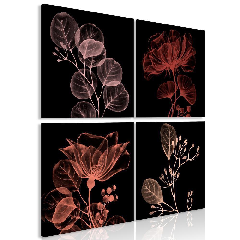 Canvas Print - Glowing Flowers (4 Parts)-ArtfulPrivacy-Wall Art Collection