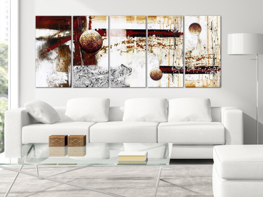 Canvas Print - Dynamics in Space (5 Parts) Narrow-ArtfulPrivacy-Wall Art Collection