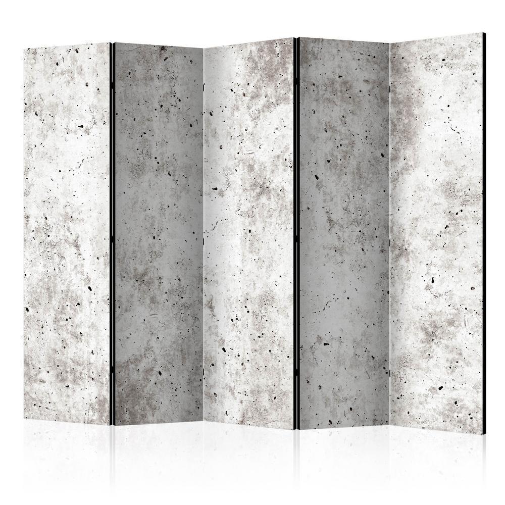 Room Divider - Urban Style: Concrete II- A 5 Panel Folding Screen For Living rooms, bedrooms or home office, decorative folding screen made with wood and canvas