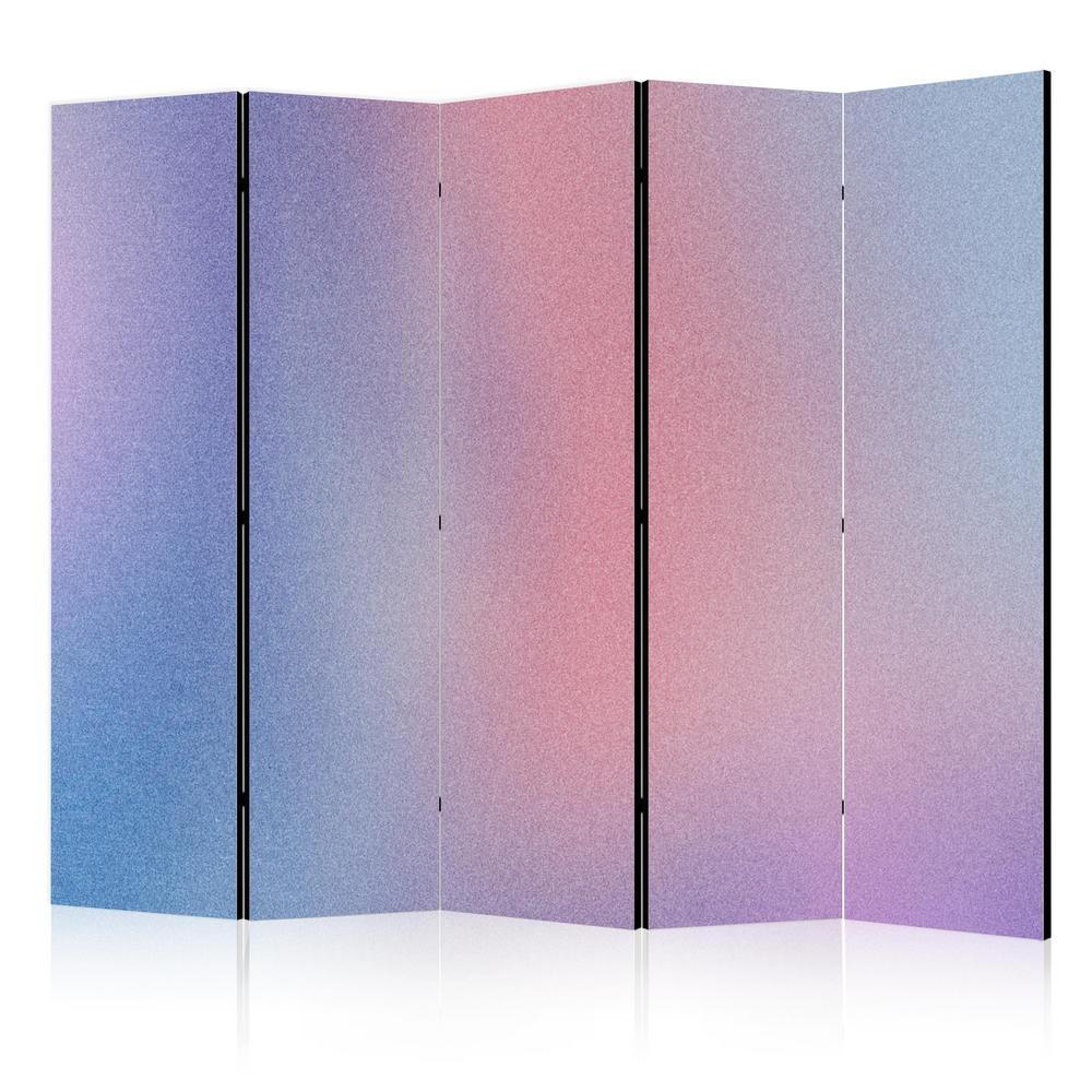 Room Divider - Rainbow Gradient - Delicate Multicolored Gradient Resembling Mist- A 5 Panel Folding Screen For Living rooms, bedrooms or home office, decorative folding screen made with wood and canvas